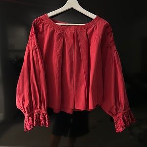 Free People Red Blouse